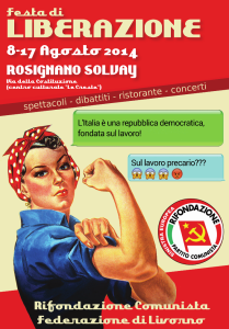 Locandina Festa di Liberazione 2014 - PRC Federazione di Livorno